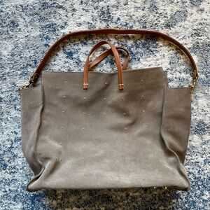 Clare V Gray Simple Tote w Studs